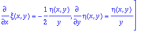 temp1 := TABLE([Solved = [diff(xi(x,y),y) = 0, diff...