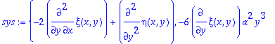 sys := {-2*diff(xi(x,y),x,y)+diff(eta(x,y),`$`(y,2)...
