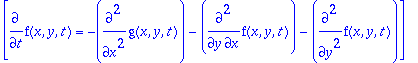 TABLE([Solved = [diff(f(x,y,t),t) = -diff(g(x,y,t),...